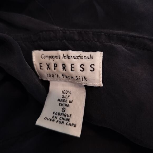 Vintage Express 100% Silk Ruffled Blouse Campagnie Internationale - Picture 7 of 7